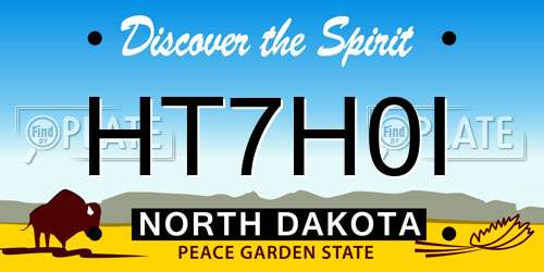 HT7H0I North Dakota License Plate