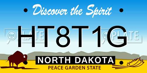 HT8T1G North Dakota License Plate