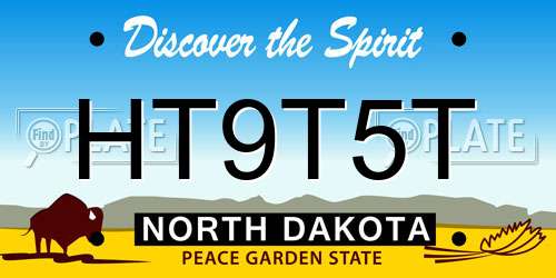 HT9T5T North Dakota License Plate
