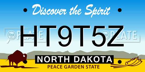 HT9T5Z North Dakota License Plate