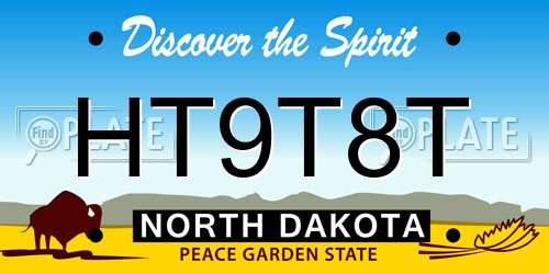 HT9T8T North Dakota License Plate