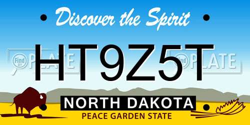 HT9Z5T North Dakota License Plate