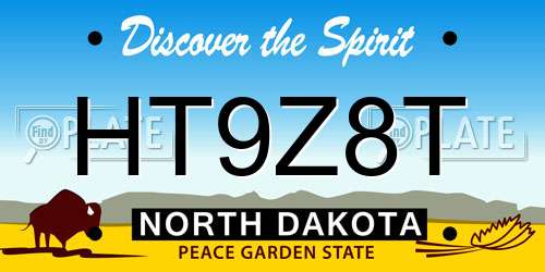 HT9Z8T North Dakota License Plate