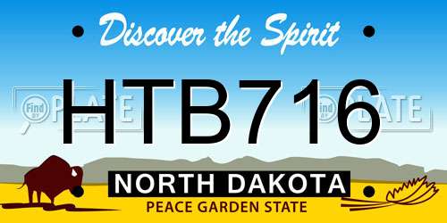 HTB716 North Dakota License Plate