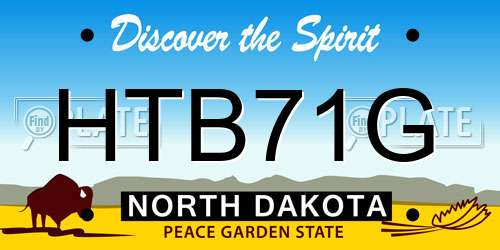 HTB71G North Dakota License Plate