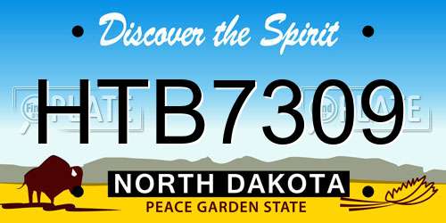 HTB7309 North Dakota License Plate