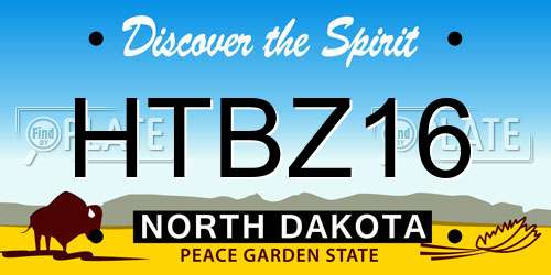 HTBZ16 North Dakota License Plate
