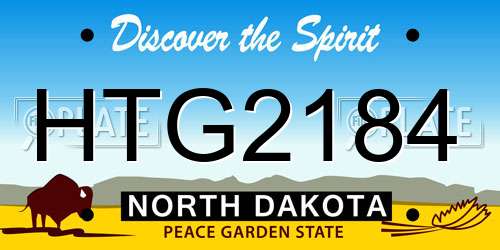 HTG2184 North Dakota License Plate