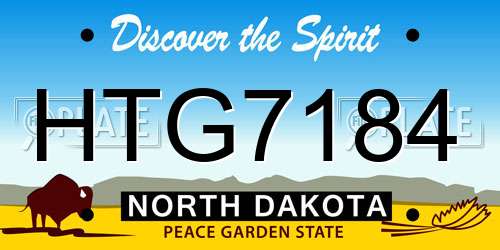 HTG7184 North Dakota License Plate