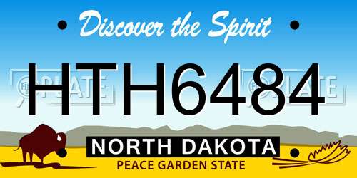 HTH6484 North Dakota License Plate