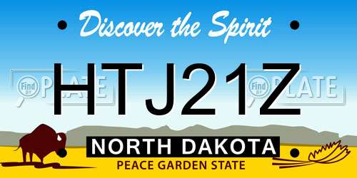 HTJ21Z North Dakota License Plate