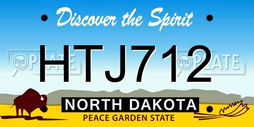 HTJ712 North Dakota License Plate