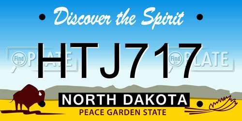 HTJ717 North Dakota License Plate