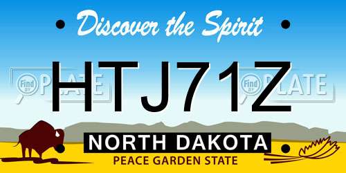 HTJ71Z North Dakota License Plate