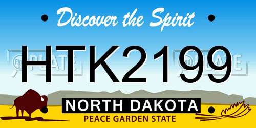 HTK2199 North Dakota License Plate