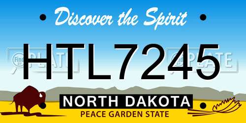 HTL7245 North Dakota License Plate