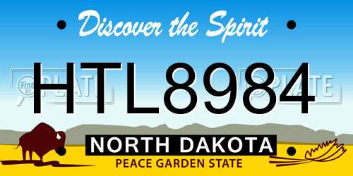 HTL8984 North Dakota License Plate