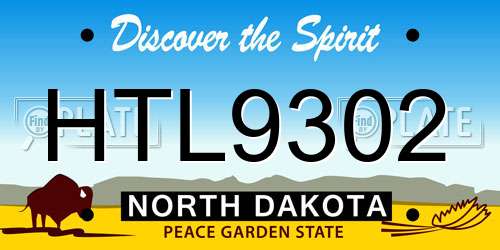 HTL9302 North Dakota License Plate