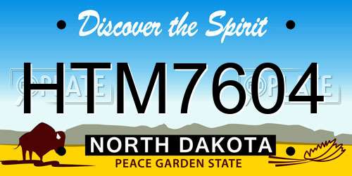 HTM7604 North Dakota License Plate