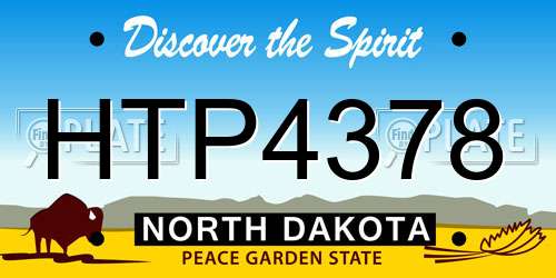 HTP4378 North Dakota License Plate