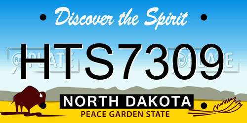HTS7309 North Dakota License Plate