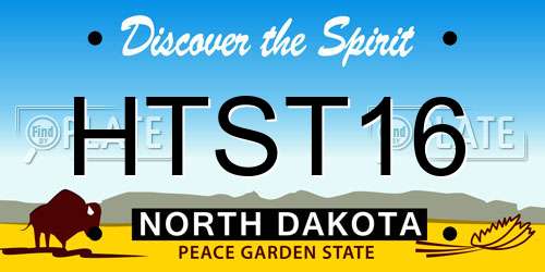 HTST16 North Dakota License Plate