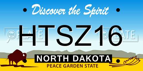 HTSZ16 North Dakota License Plate