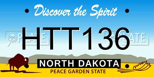 HTT136 North Dakota License Plate