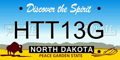 HTT13G North Dakota License Plate