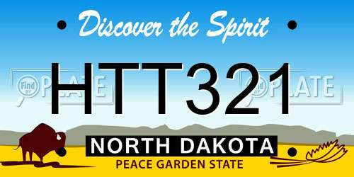 HTT321 North Dakota License Plate