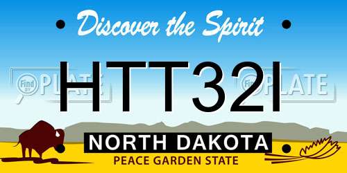 HTT32I North Dakota License Plate