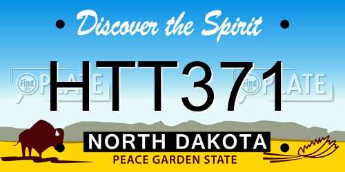 HTT371 North Dakota License Plate