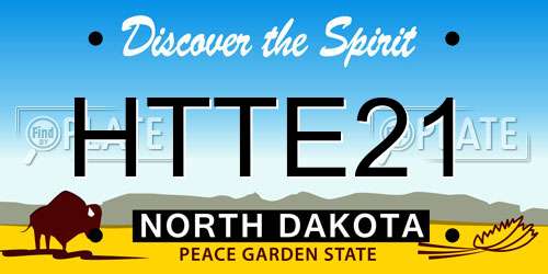 HTTE21 North Dakota License Plate