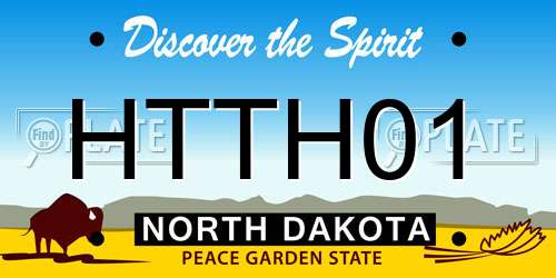 HTTH01 North Dakota License Plate