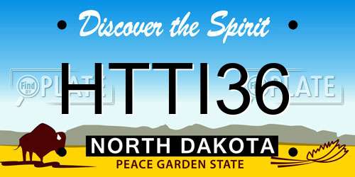 HTTI36 North Dakota License Plate