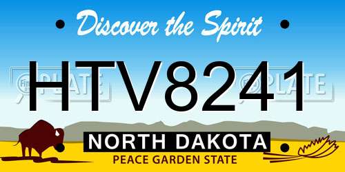 HTV8241 North Dakota License Plate