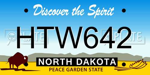 HTW642 North Dakota License Plate