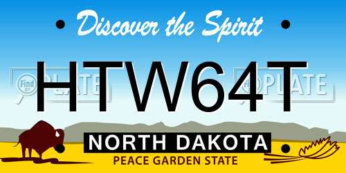 HTW64T North Dakota License Plate