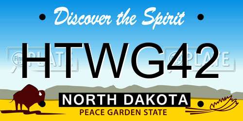 HTWG42 North Dakota License Plate