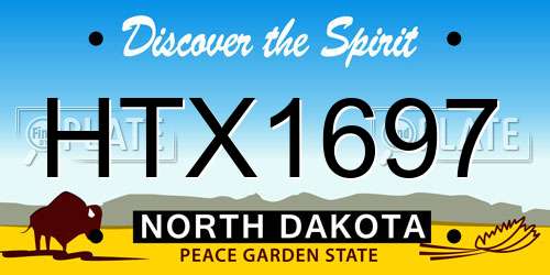 HTX1697 North Dakota License Plate