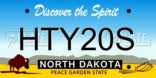 HTY20S North Dakota License Plate