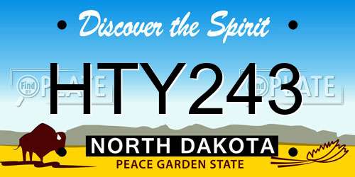 HTY243 North Dakota License Plate