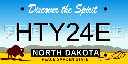HTY24E North Dakota License Plate