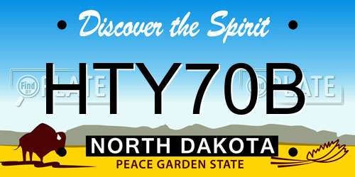 HTY70B North Dakota License Plate