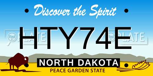 HTY74E North Dakota License Plate