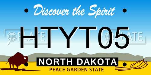 HTYT05 North Dakota License Plate