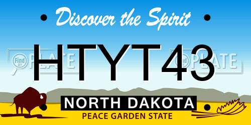 HTYT43 North Dakota License Plate
