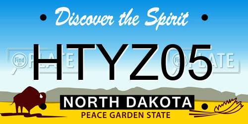 HTYZ05 North Dakota License Plate