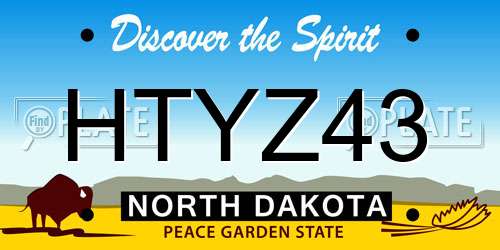 HTYZ43 North Dakota License Plate