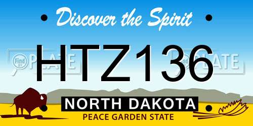 HTZ136 North Dakota License Plate